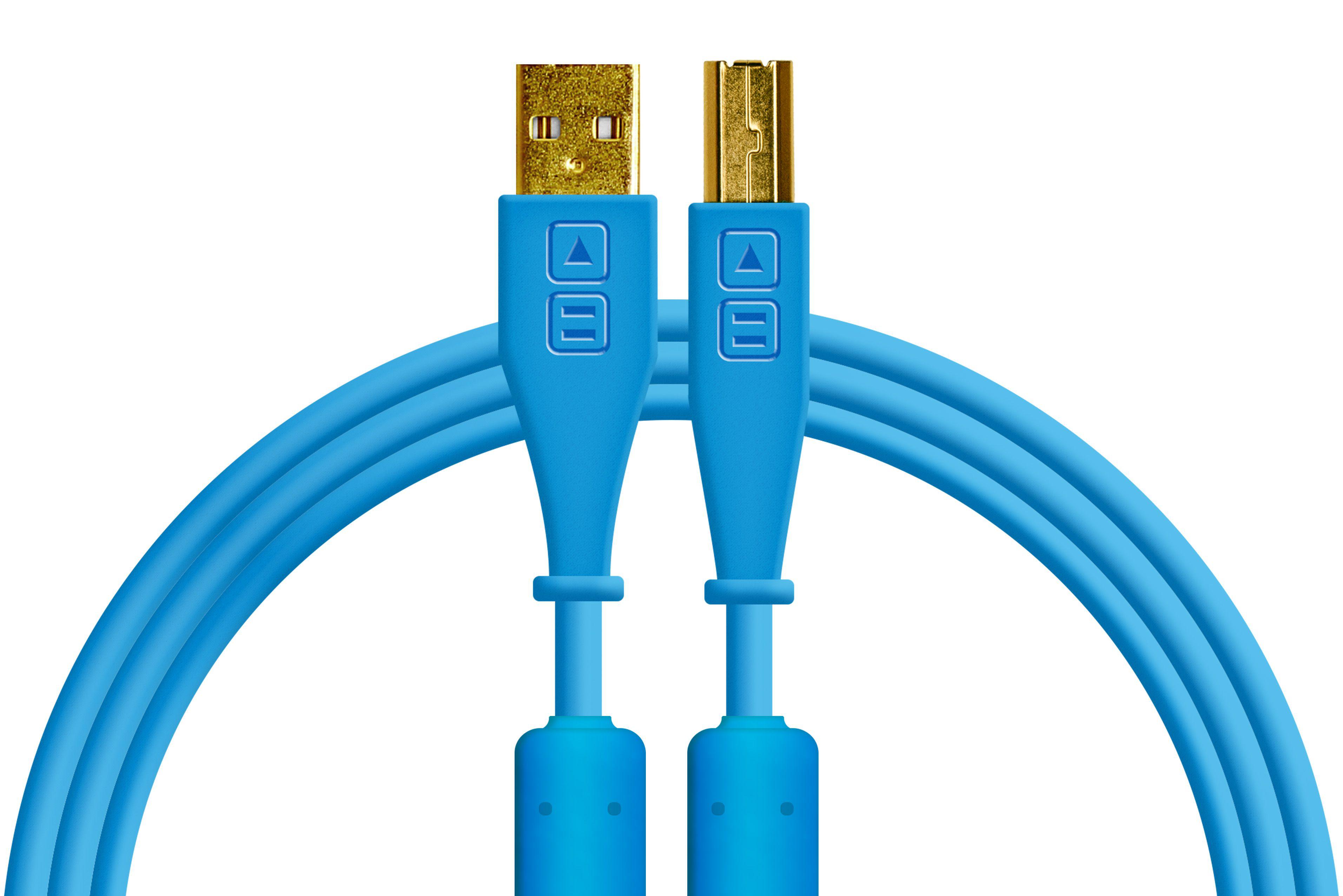 DJTT - Cable de Datos y Audio USB-A a USB-B, Recto / Recto Color: Azúl_3