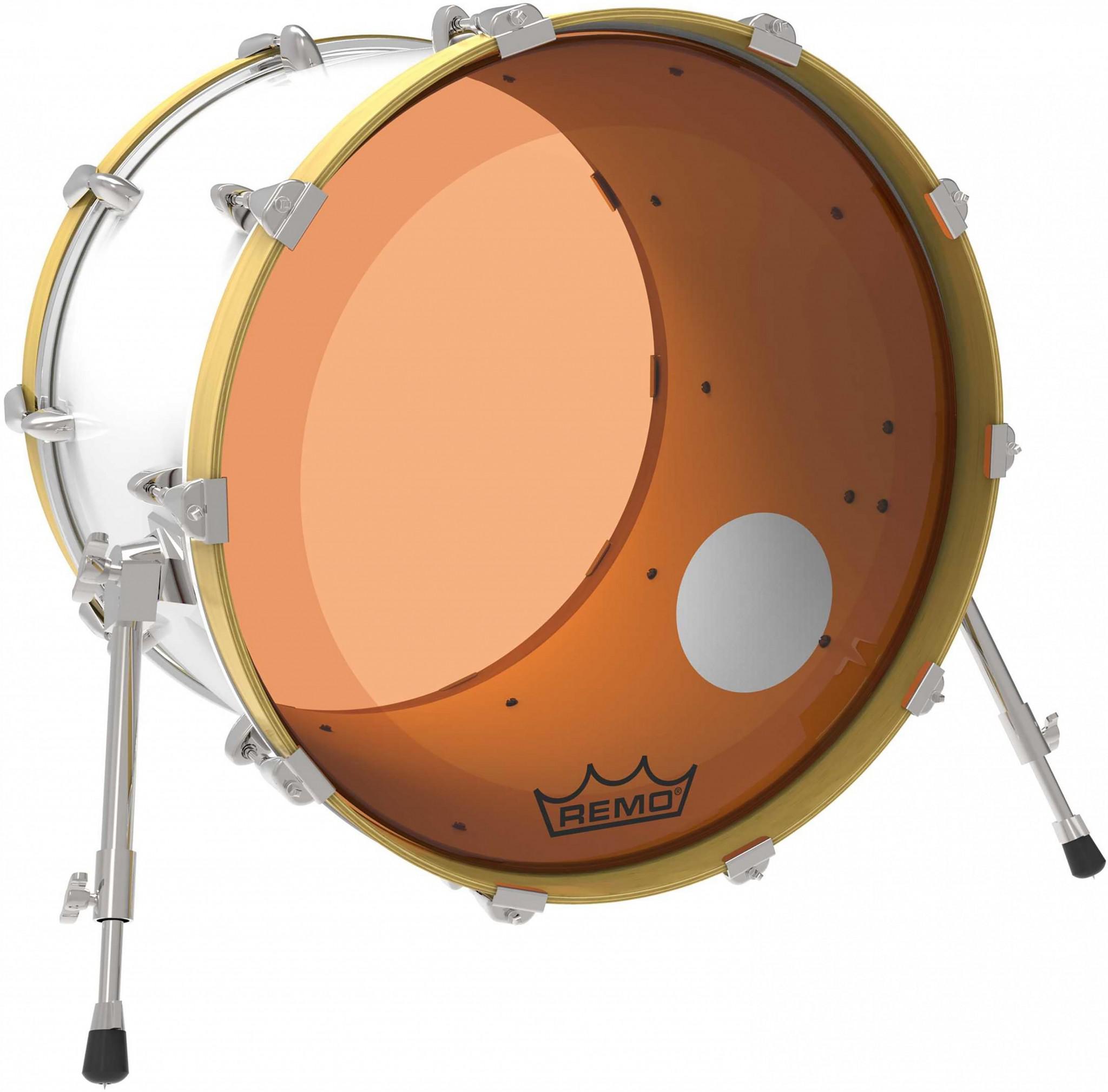Remo - Parche Colortone Powerstroke P3, Tamaño: 22" con Perf. 5" Color: Naranja Mod.P3-1322-CT-OGOH_205