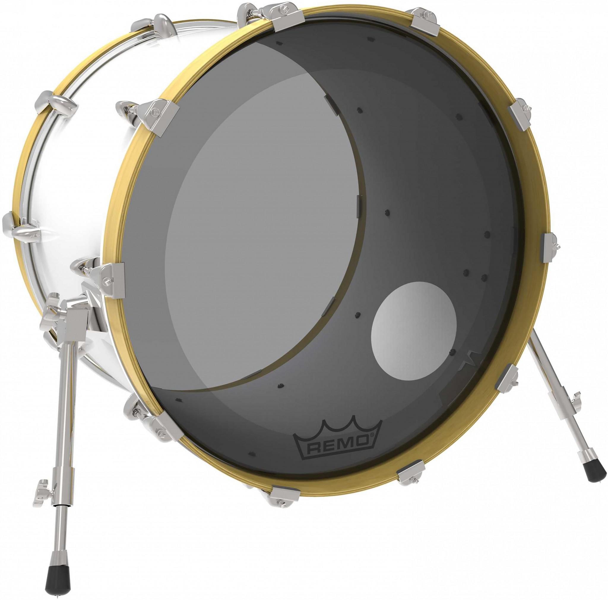 Remo - Parche Colortone Powerstroke P3, Tamaño: 22" con Perf. 5" Color: Gris Mod.P3-1322-CT-SMOH_211