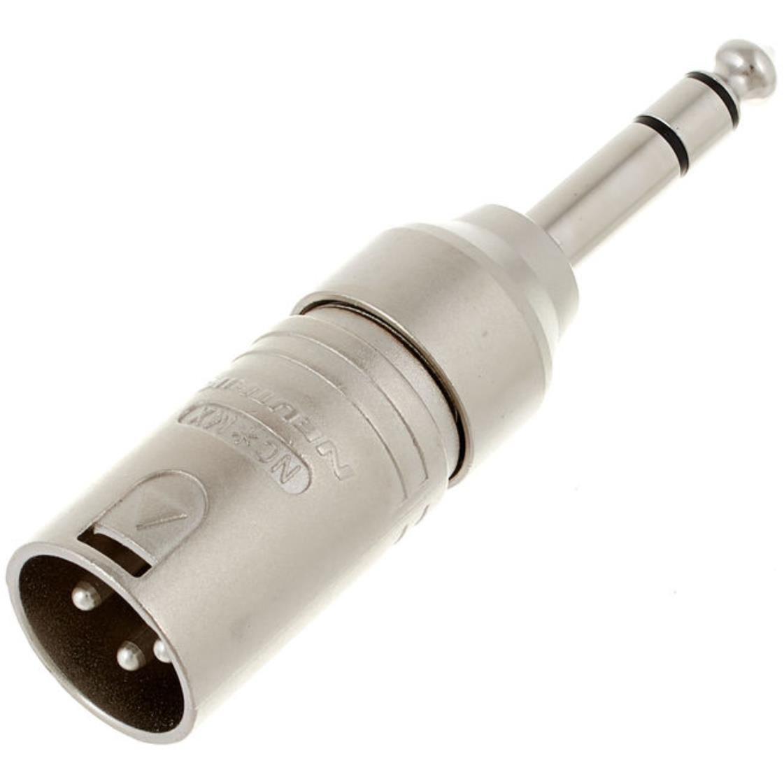Neutrik - Adaptador XLR Macho de 3 Pines a Plug Estéreo 1 4  Mod.NA3MP_95