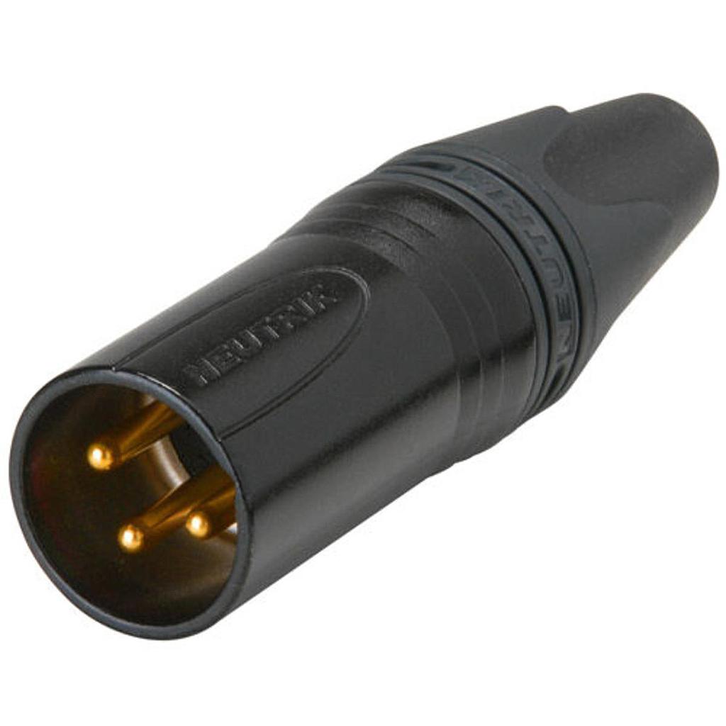 Neutrik - Conector Macho 3 Polos Serie XX, Contactos en Oro Mod.NC3MXX-B