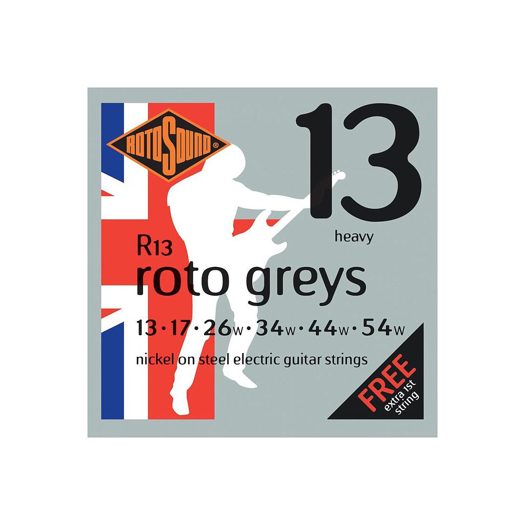 Rotosound - Encordadura Niquel Heavy 13-54 Roto Greys para Guitarra Electrica Mod.R13
