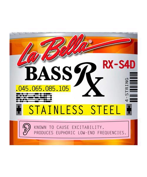 La Bella - Encordado RX para Bajo Eléctrico de 4 Cuerdas, Acero 045-105 Mod.RX-S4D