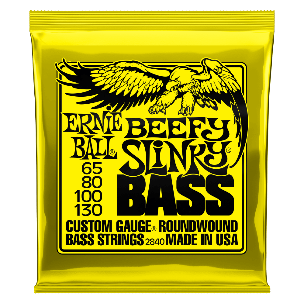 Ernie Ball - Encordado Beefy Slinky para Bajo Eléctrico, Niquel 0.065-0.130 Mod.2840