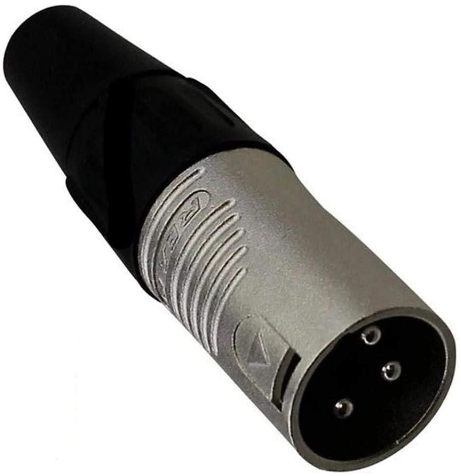 Rean - Conector XLR de 3 Pines Macho, Niquel Mod.RC3M