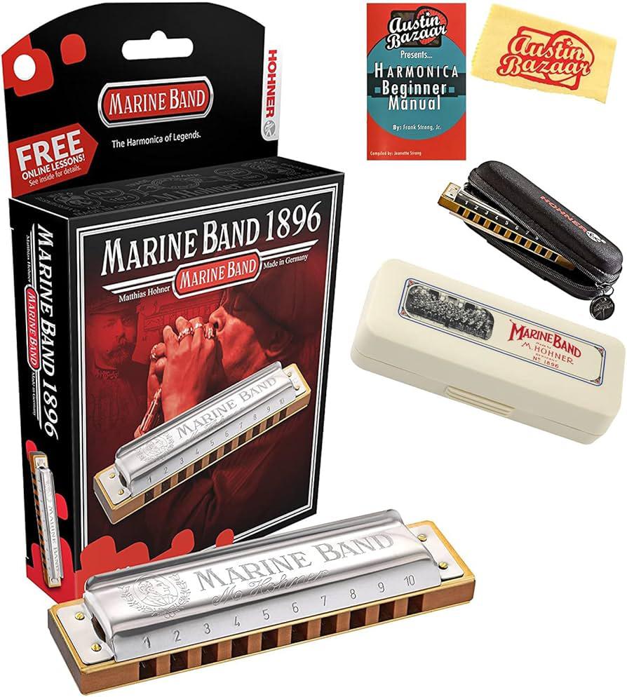 Hohner - Armonica Sol-Mayor ''Marine Band'', 1896 Plateada Diatonica Mod.M1896086X