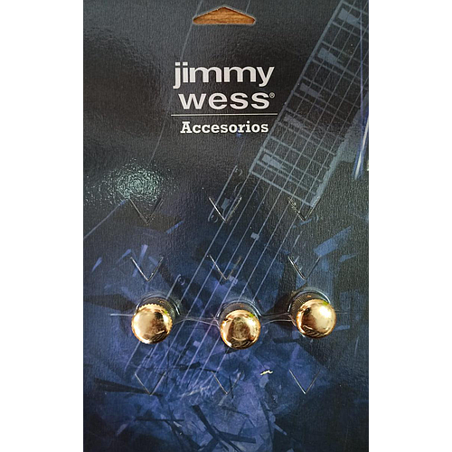 Jimmy Wess - 3 Botones de Metal para Guitarra Eléctrica, Color: Dorado Mod.SGGK-31GD_10