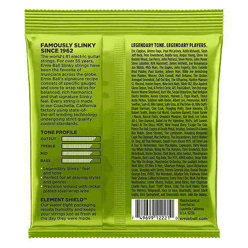 Ernie Ball - Encordado para Guitarra Electrica Reg Slignky Verde Mod.2221_20