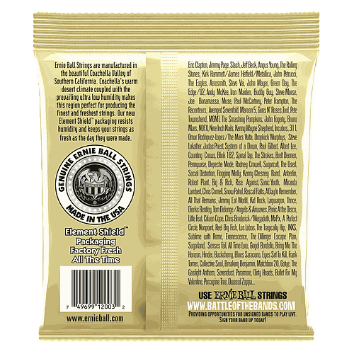 Ernie Ball - Encordado Earthwood Medium Light 80/20 para Guitarra Acústica, Calibre: 12-54 Mod.2003_87