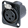 Neutrik - Conector XLR Hembra de 3 Polos Serie P, Contactos Oro Mod.NC3FP-B-1_424