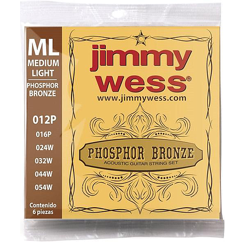 Jimmy Wess - Encordado para Guitarra Acustica, Bronce 12-054 Mod.WB12