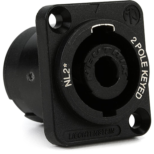 Neutrik - Conector Speakon 2 Polos Macho para Chasis Serie XX Mod.NL2MP-XX