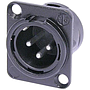 Neutrik - Conector XLR 3 Polos Macho Serie D Contactos en Plata Mod.NC3MD-L-1-BAG